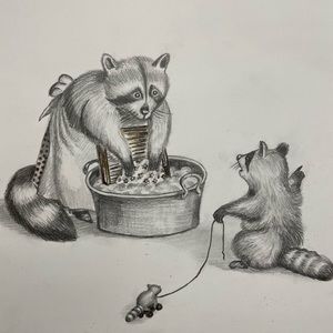 Handmade HB/4B pencils sketches with frame